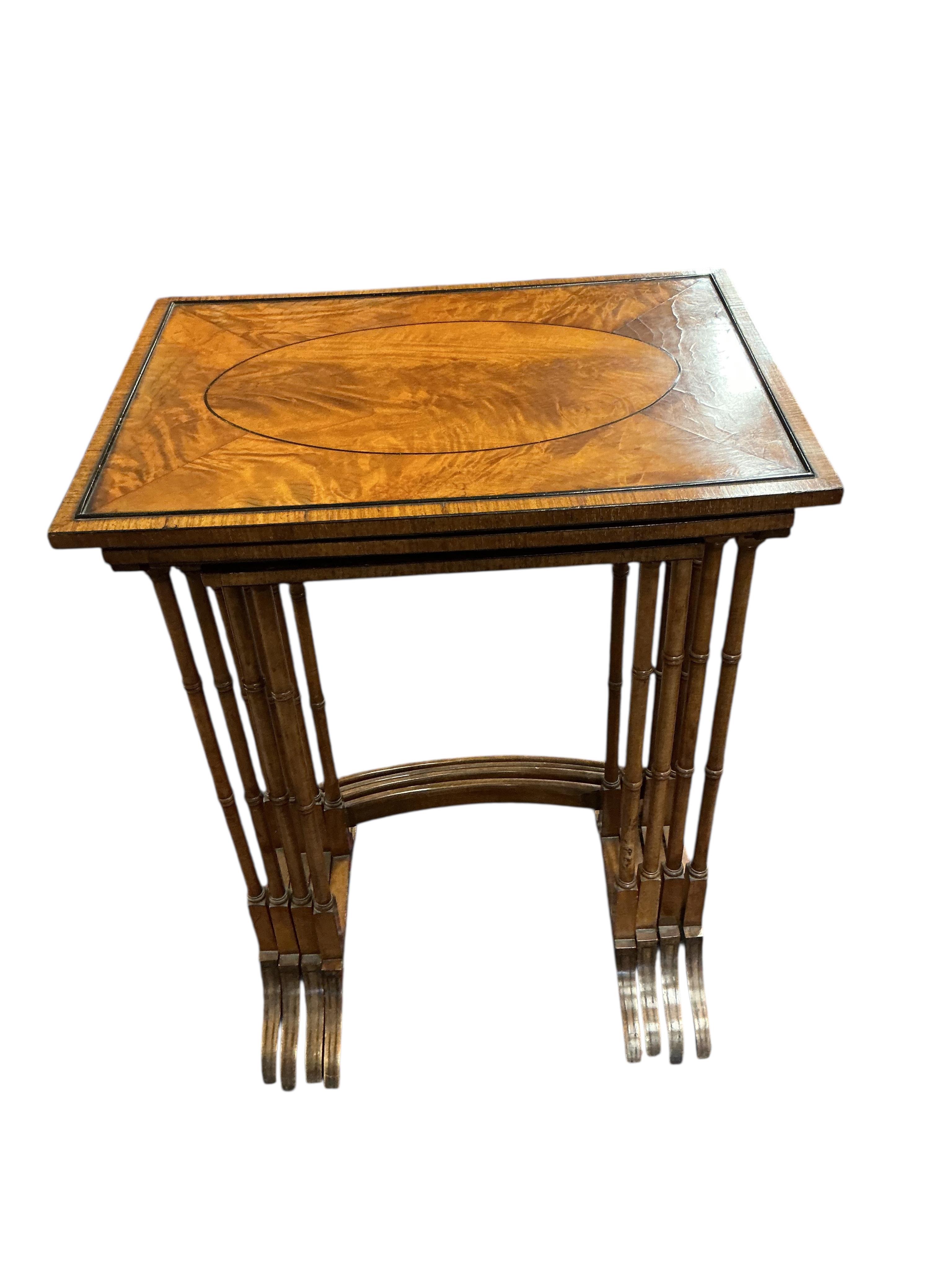 A quartetto of rectangular satinwood tables, width 49cm, depth 35cm, height 69cm